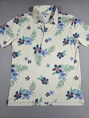 Chubbies Mens Floral Performance Polo Shirt Size Medium